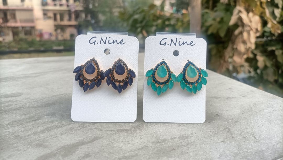 Stone studded earrings in Demand🎁 uploaded by business on 2/1/2022