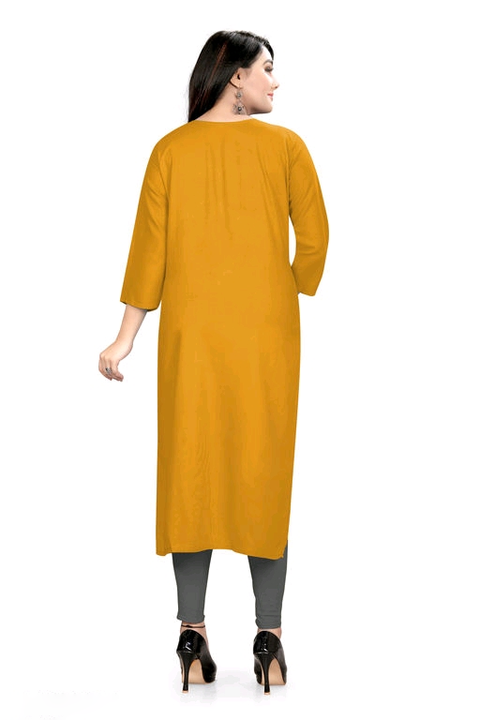 👗Plain rayon solid calf length kurties👗 uploaded by business on 2/1/2022