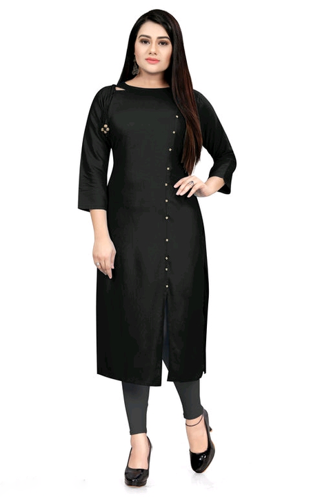 👗Plain rayon solid calf length kurties👗 uploaded by business on 2/1/2022