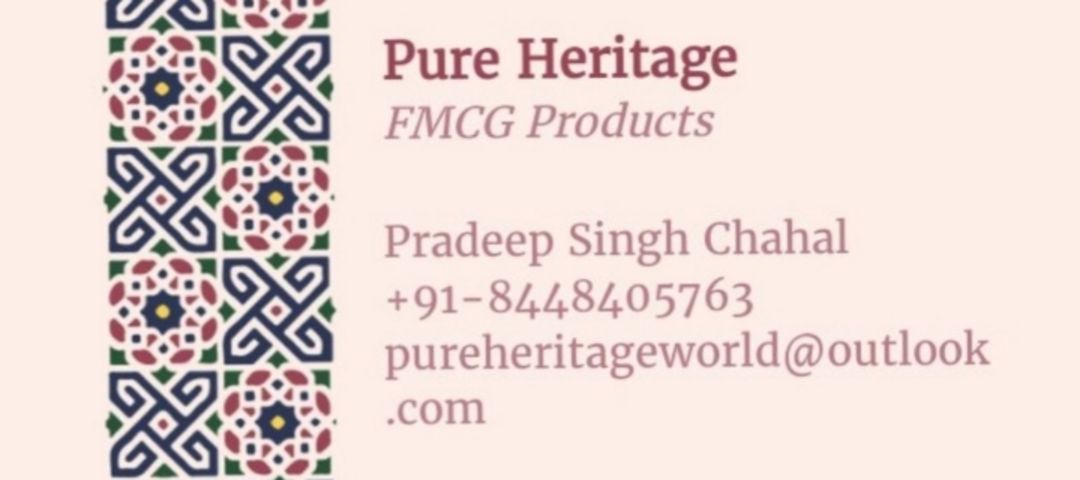 Visiting card store images of Pure Heritage