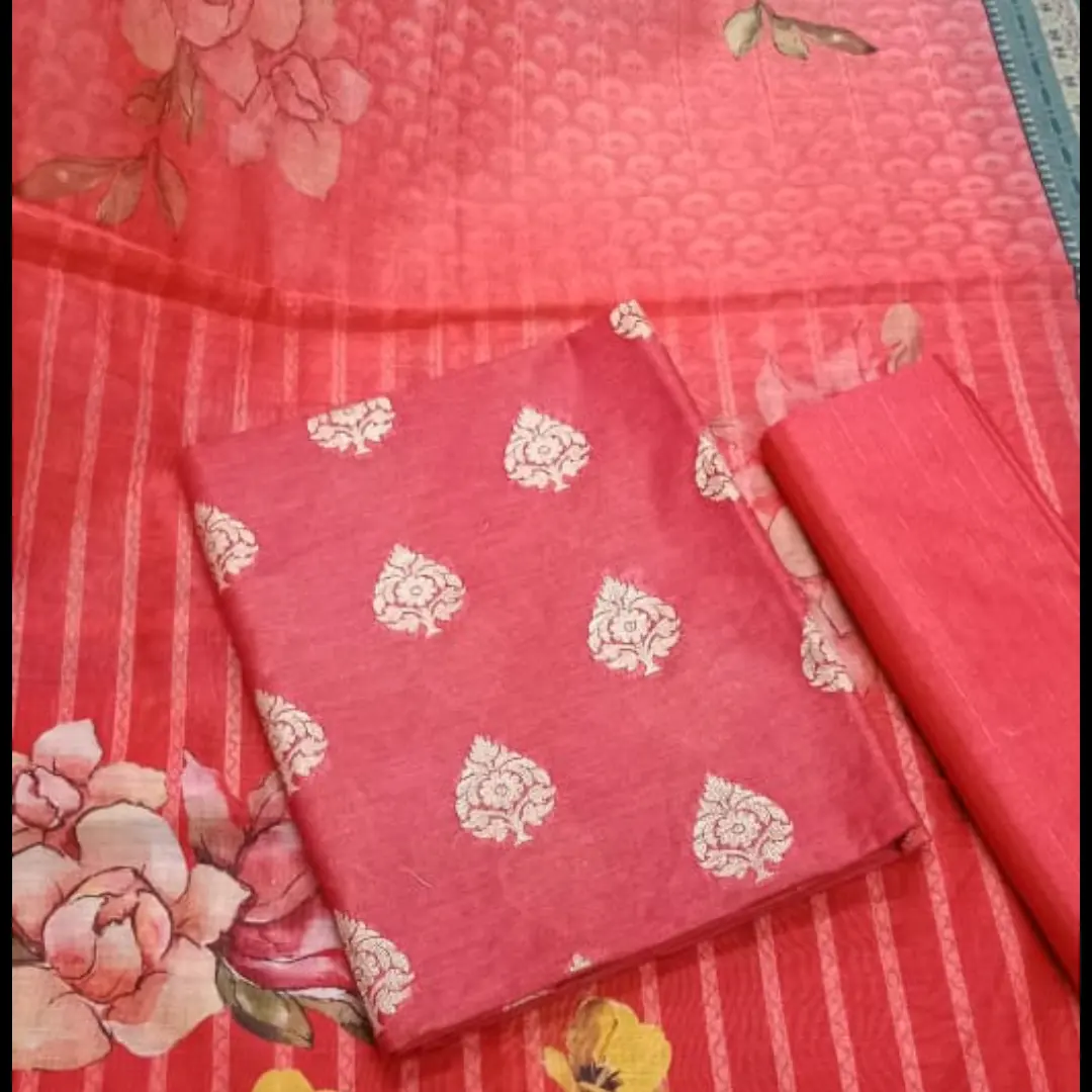 Banarsi silk suit 3 piece uploaded by business on 2/2/2022