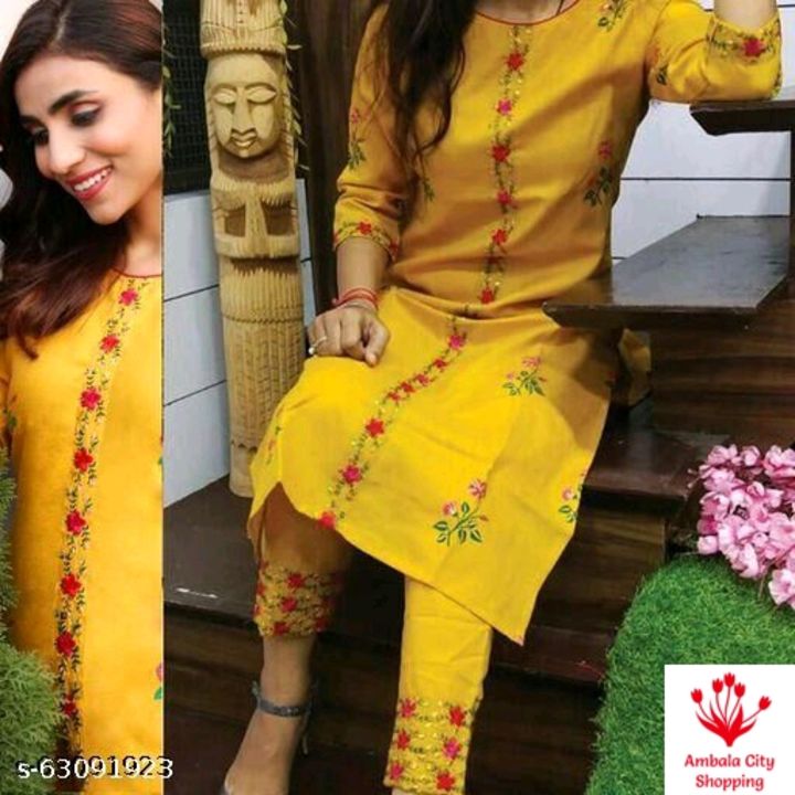  Embroidered Kurti With Pant 
 uploaded by business on 2/2/2022