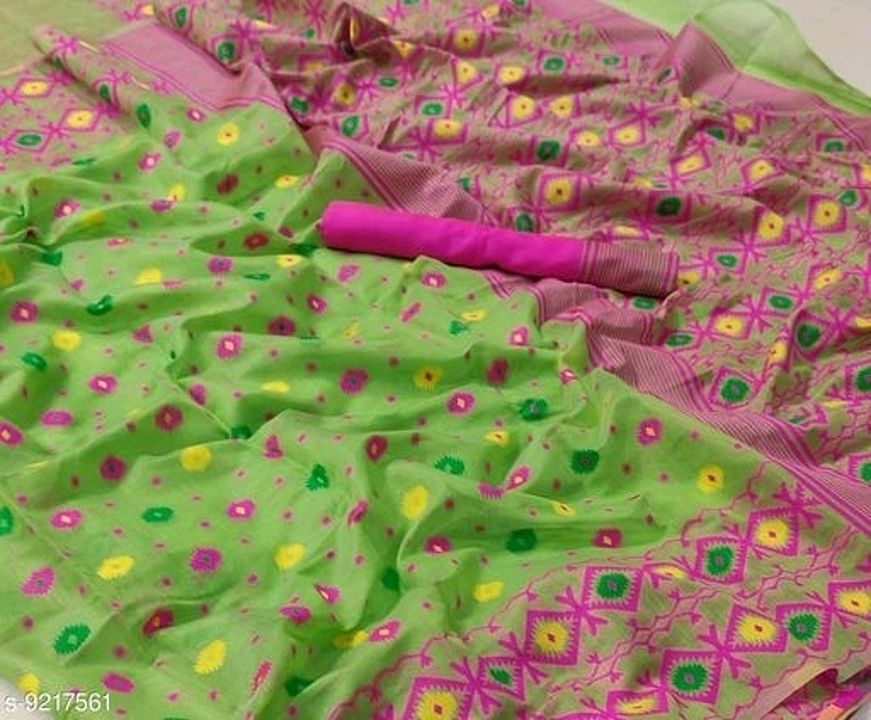 Post image Jamdani!! Jamdani!! Jamdani!!

Dhakai Jamdani Cotton Saree
Saree Fabric: Cotton
Blouse: Running Blouse
Blouse Fabric: Cotton
Pattern: Woven Design
Multipack: Single
Sizes: 
Free Size (Saree Length Size: 5.5 m, Blouse Length Size: 0.8 m)