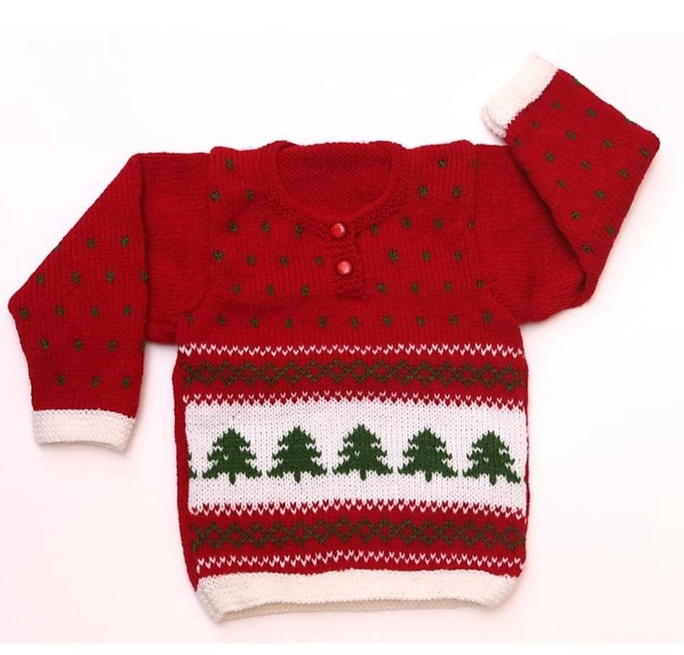 Red white Christmas sweater uploaded by Softknit woollen on 2/2/2022