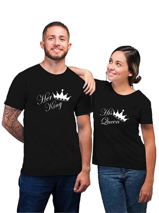 King and Queen Black T-Shirt uploaded by TSHARTWORLD on 2/3/2022