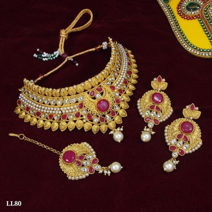 Cash On Delivery Available Catalog Name: *lalso rajwadi matt gold plated choker necklace earring uploaded by SN creations on 2/3/2022