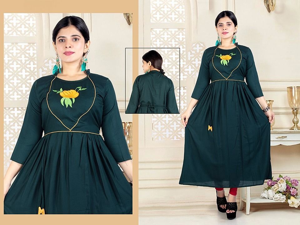 Fashion Creation Rayon Embroidered Kurti uploaded by business on 10/6/2020