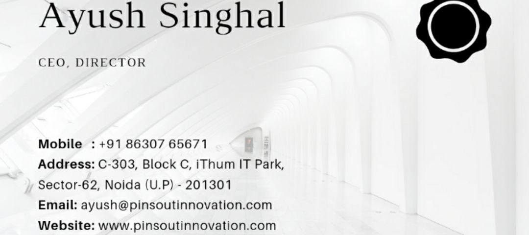 Visiting card store images of Pinsout Innovation Pvt Ltd