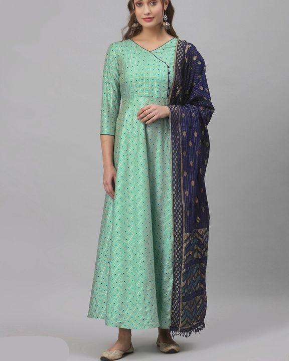 Silk Gown with Russel Net Dupatta uploaded by business on 2/3/2022