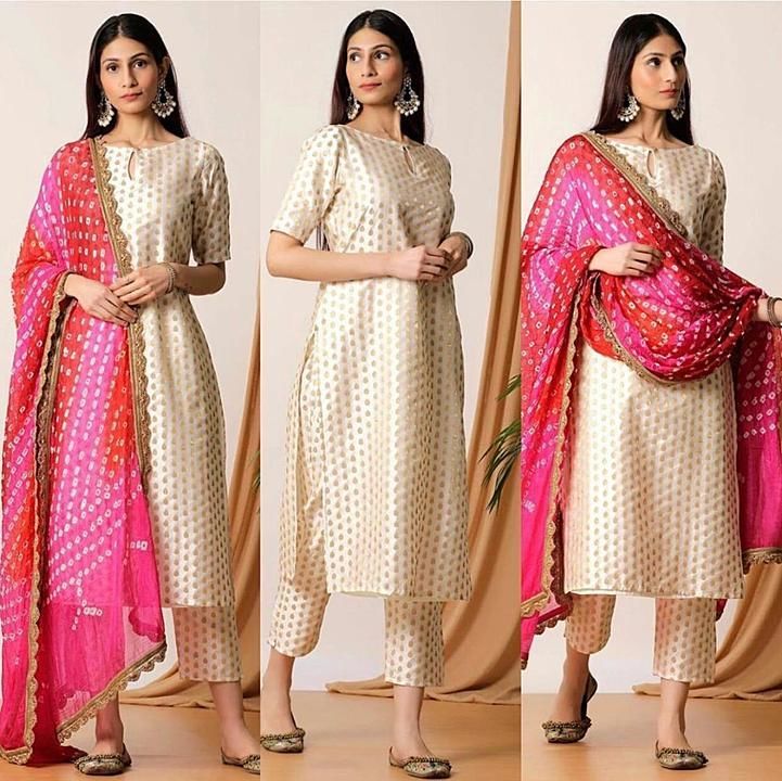 Designer jacquard suit with dupatta uploaded by business on 10/6/2020