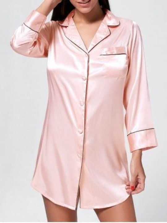 Product image with price: Rs. 900, ID: satin-night-shirt-dress-938f8110