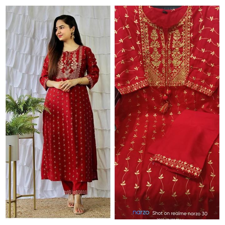 Red Embroidered uploaded by ANKITA Shop on 2/4/2022
