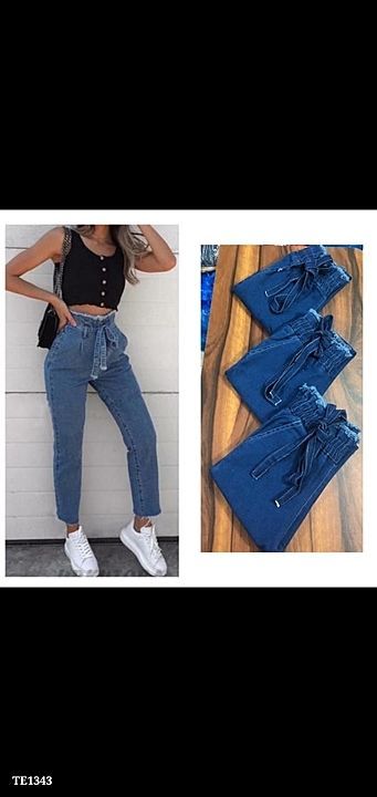 Post image *New Arrival knot pants*

PRICE RESUCE..🥰🥰

Knot denim pants 
Both shades 
Light  &amp; dark
Best quality 
Free size upto 34"
Book fast

Starting @₹ 520.0
*Free Shipping*