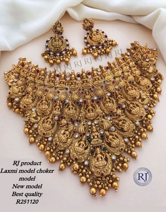 RJ product 
Laxmi model choker set 
New model 
Best quality 
 uploaded by Radhe jewellery  on 2/4/2022