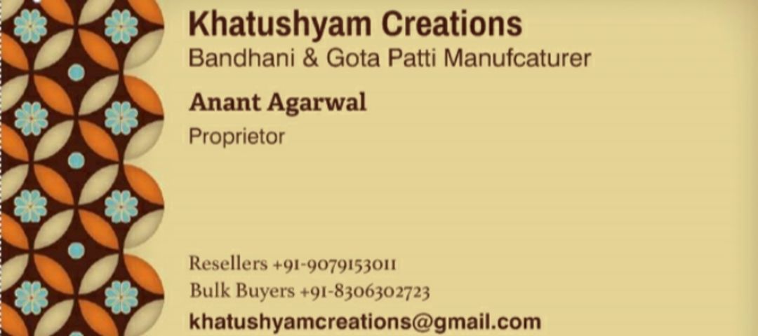 Visiting card store images of KCPC BANDHANI Khatushyam Creations