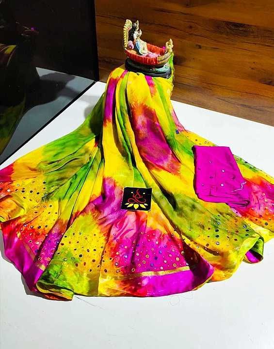 Pure chiffon saree with mirror work uploaded by Geethu Siddharth on 10/6/2020