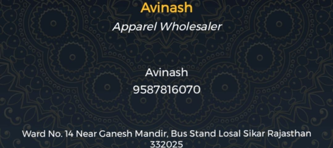 Visiting card store images of Fashionmantras