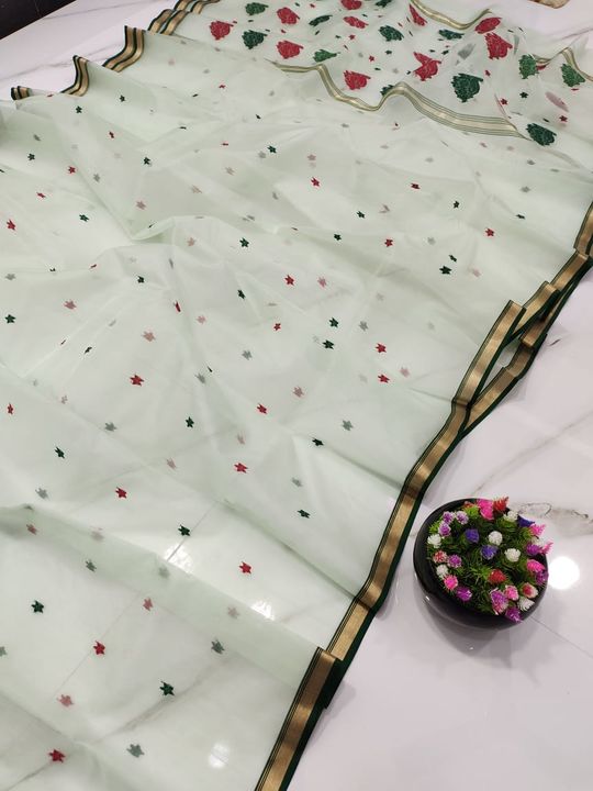 Chanderi handloom silk saree uploaded by business on 2/4/2022