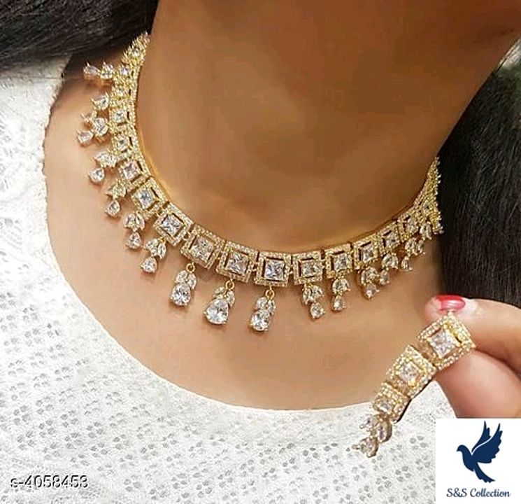 Unique American diamond necklace set uploaded by business on 10/6/2020