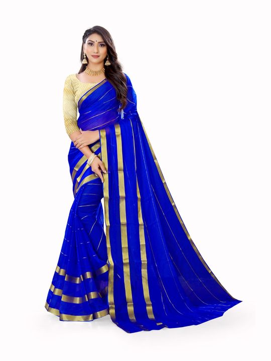 Nylon zari saree with Blouse uploaded by business on 2/4/2022