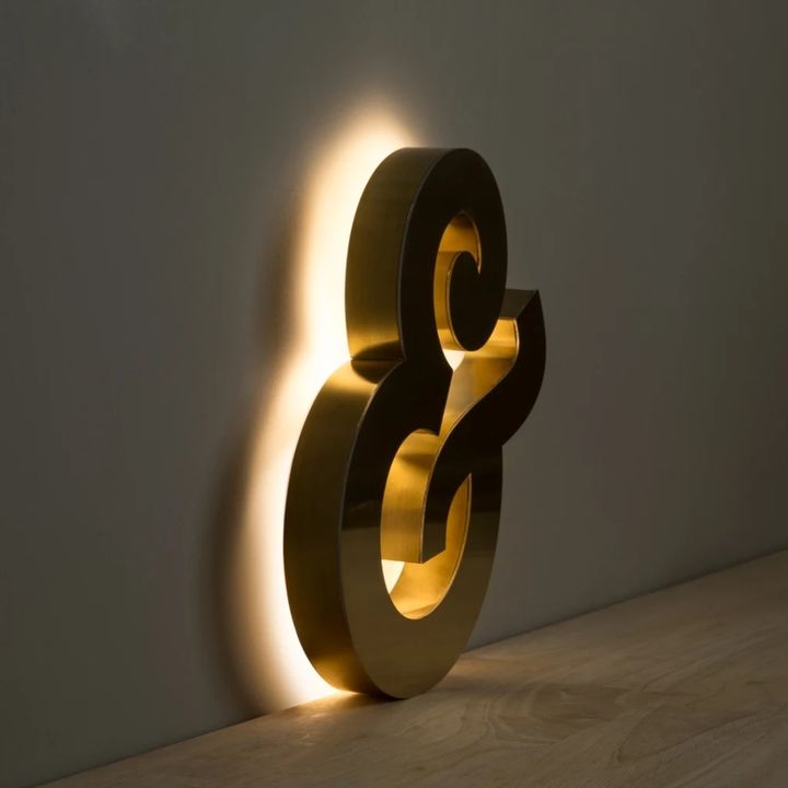 Stainless steel golden letter with LED uploaded by business on 2/5/2022