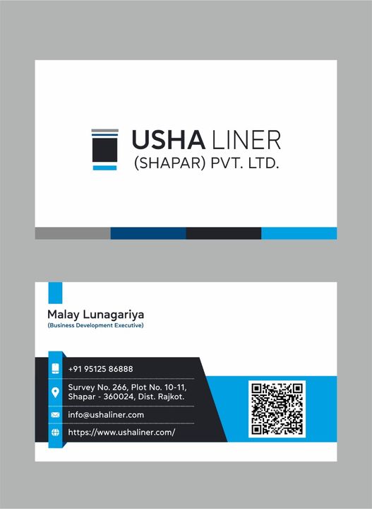 Visiting card store images of Usha Liner (Shapar) Pvt Ltd