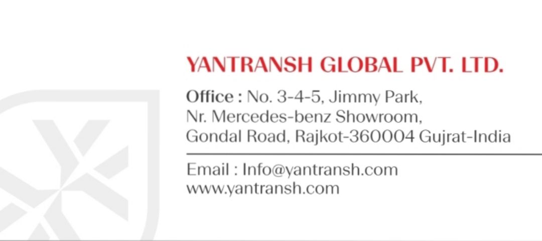 Visiting card store images of YANTRANSH GLOBAL PVT LTD