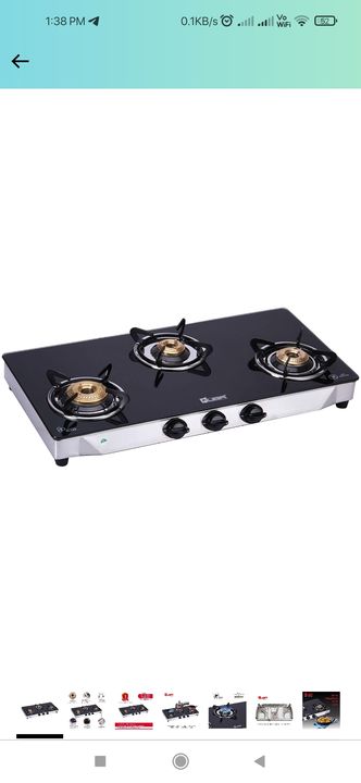 Quba S3 Glass top Burner Gas Stove  uploaded by Light Animation on 2/5/2022