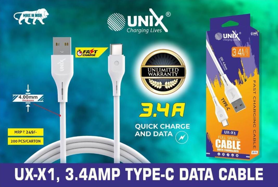 Unix X1 Type C Data Cable  uploaded by business on 2/5/2022