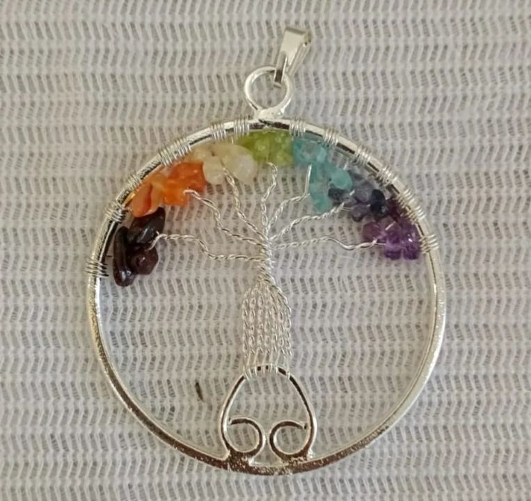 Natural 7 chakra multicolour crystal tree of life pendant uploaded by CRYSTAL MART on 2/5/2022