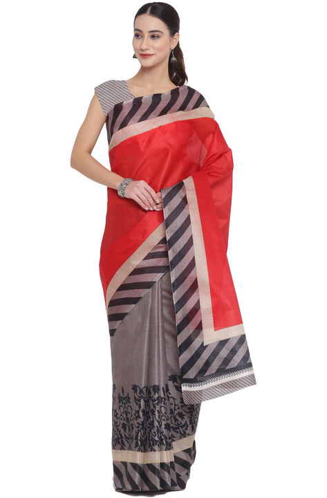 Mahotsav Women's Red Linen Blend Solid Saree With Blouse Piece
 uploaded by business on 2/5/2022