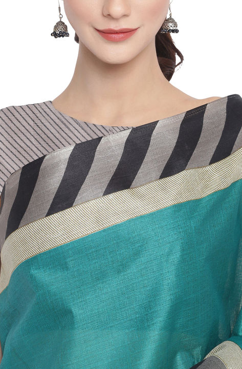 Mahotsav Women's Green Linen Blend Solid Saree With Blouse Piece
 uploaded by Mahotsav E-Solution on 2/5/2022