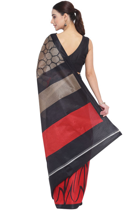 Mahotsav Women's Red Linen Blend Printed Saree With Blouse Piece
 uploaded by Mahotsav E-Solution on 2/5/2022