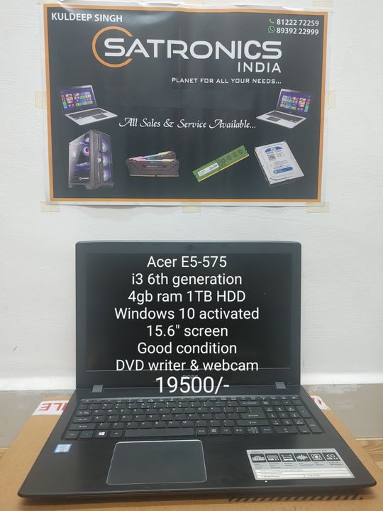 Acer aspire E5-575 uploaded by Satronics India on 2/5/2022