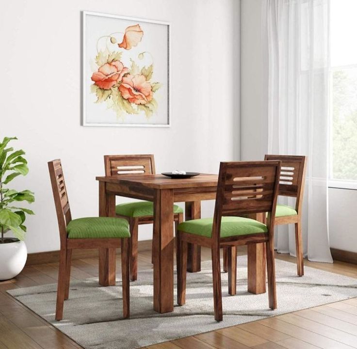 UP tik sagwan solid wooden dining table set uploaded by business on 2/5/2022