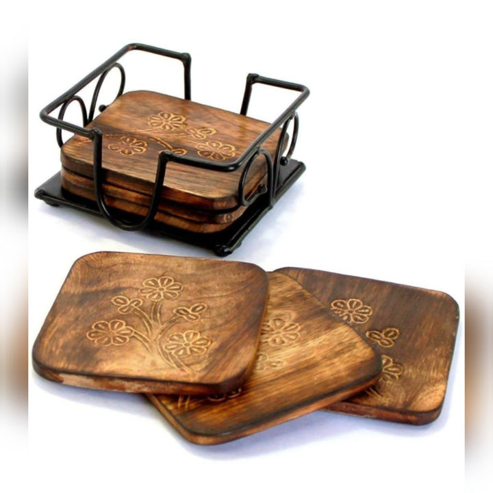 Iron and Wood Coaster Set uploaded by business on 2/6/2022