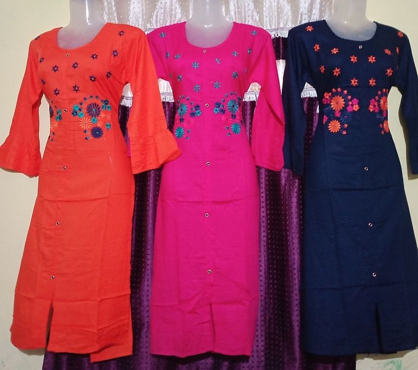 14kg embroidery work long kurti
Size -xl
Cash delivery available
 uploaded by business on 10/6/2020