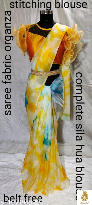  Sensational  Organza Sarees
Saree Fabric: Organza
Blouse: Stitched Blouse
Blouse Fabric: Art Silk
M uploaded by business on 2/7/2022