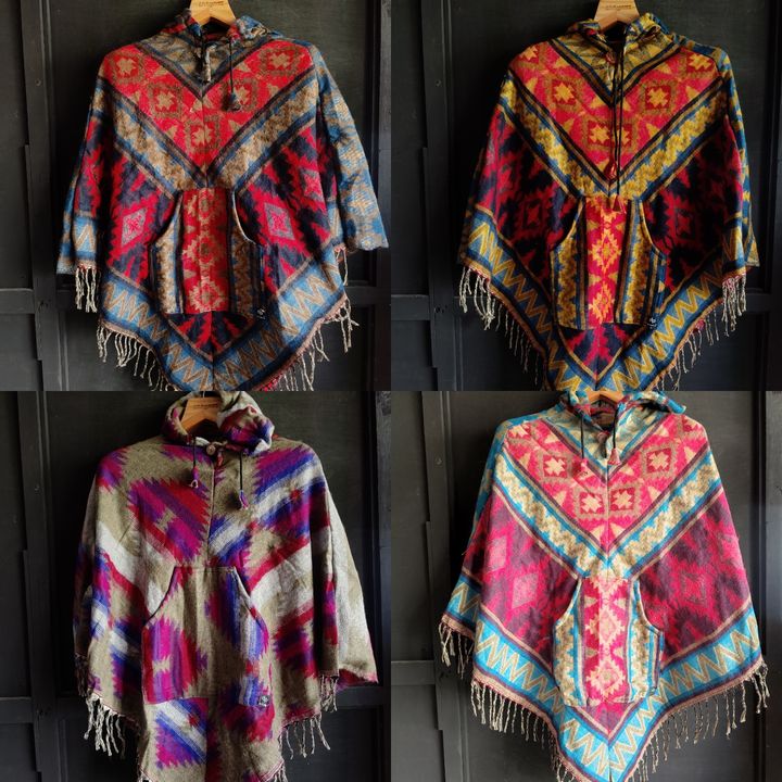 Post image Hey! Checkout my new collection called acrylic woollen ponchos free size.