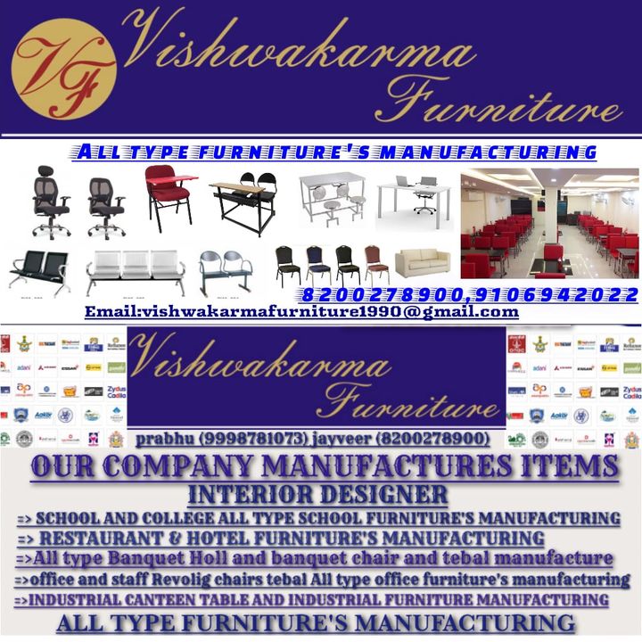 Post image All types school and  college and Classis FURNITURE'S  Manufacturer Folding Warting Pad Chair and  school and College and Classes folding Warting Pad Collars All powder coating finishFabric and rezin finish Warting Pad Plywoods and P.L.B material 8200278900 Email - vishwakarmafurniture1990@gmail.companchaljayveer4495@gmail.com
