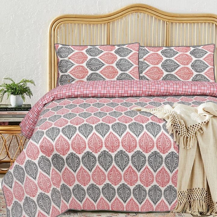 Qulted both side printed bedcover with 2 Quilted Pillow Covers uploaded by Jaipur prime on 2/8/2022