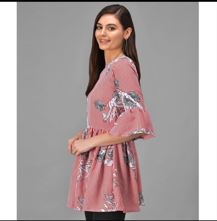 *Jay Jagannath* Outcry fashion crepe tunics-pink single *Rs.190* *whatsapp.* Fabric: Cre uploaded by NC Market on 2/8/2022
