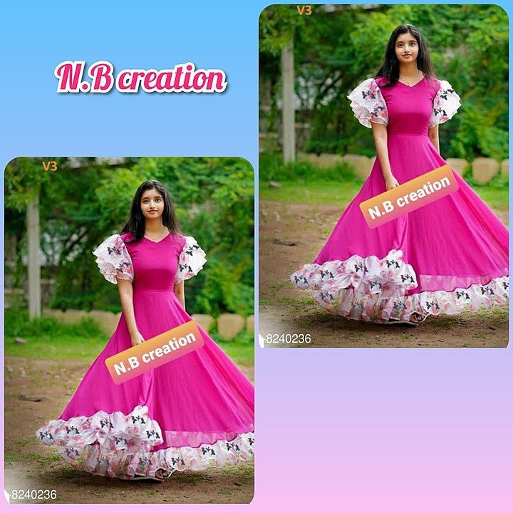 Exclusive Trendy look floral design gawn  uploaded by N.B creation  on 10/7/2020