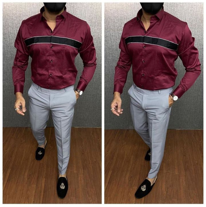*BRAND =Calvin Klein (Ck)* *Premium Quality Cotton Designer Shirts & Lycra Trouser Combo* *Full Sl uploaded by SN creations on 2/8/2022