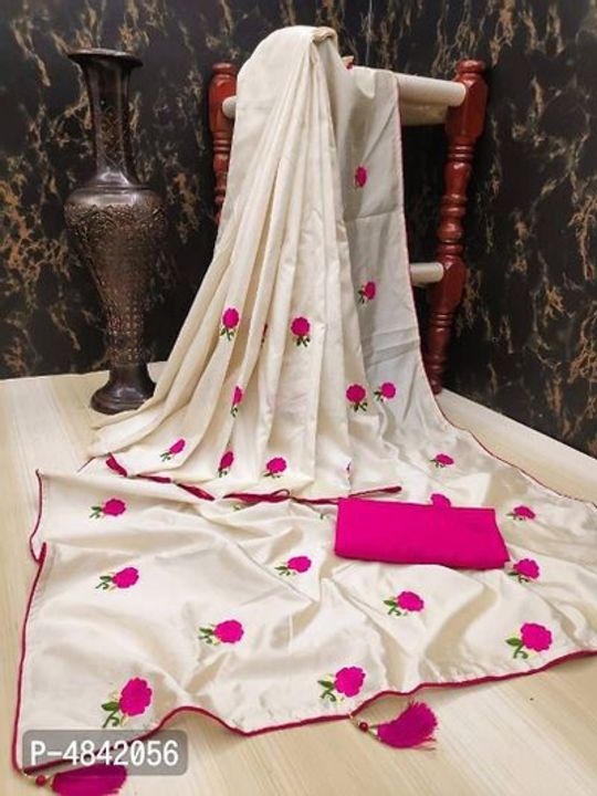 Zarna silk embroidered Saree With blouse piece uploaded by PRAVET online shop on 2/8/2022