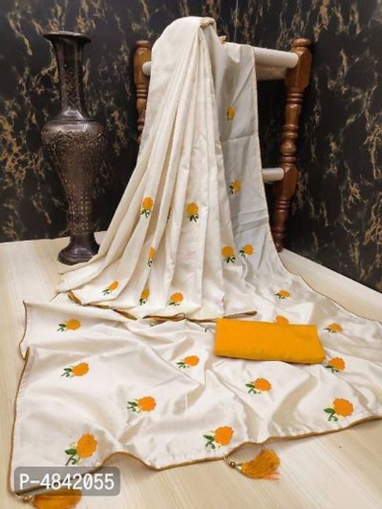 Zarna silk embroidered Saree With blouse piece uploaded by PRAVET online shop on 2/8/2022