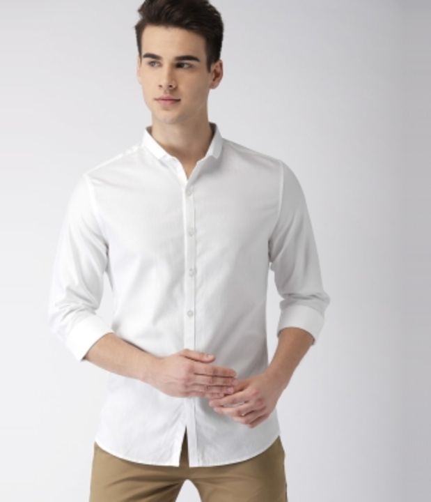 Solid casual white shirt uploaded by business on 2/8/2022