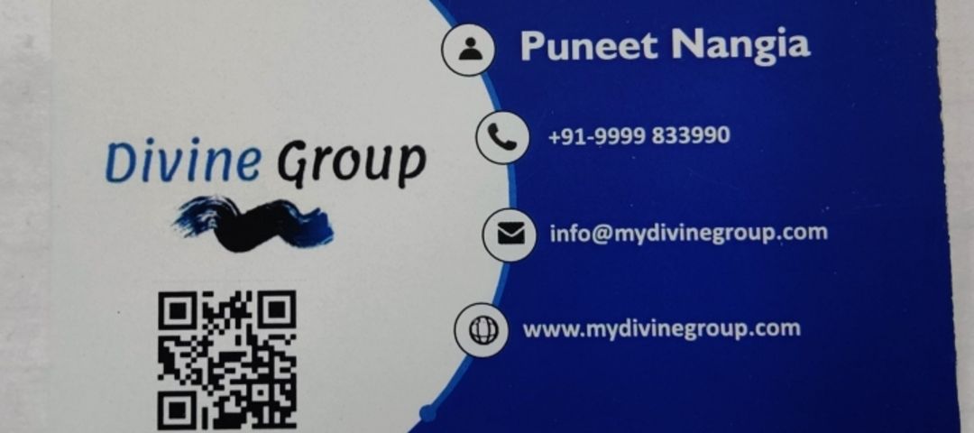 Visiting card store images of Divine Group