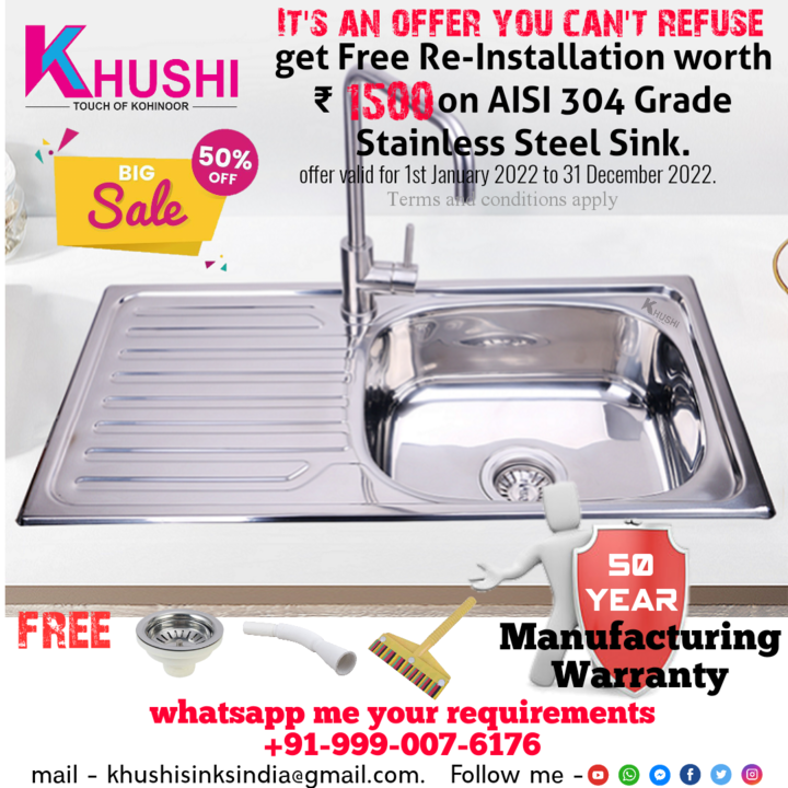 Premium Quality Stainless steel Drainboard sink uploaded by business on 2/9/2022