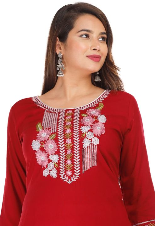 Mahroon embroidery uploaded by Supreme Kurtis on 2/9/2022